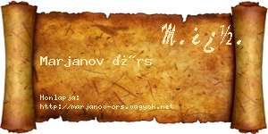 Marjanov Örs névjegykártya